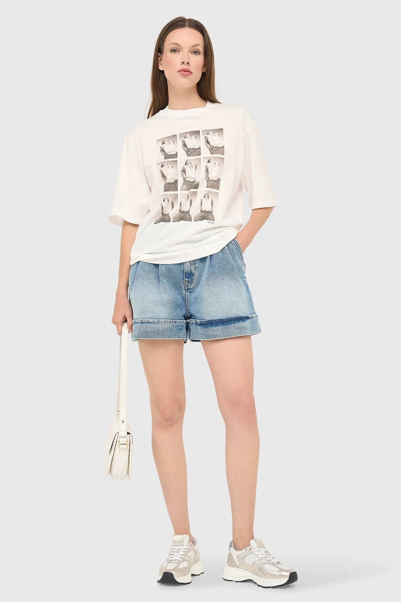 Weißes Damen-Shirt aus Baumwolle Adam Essential