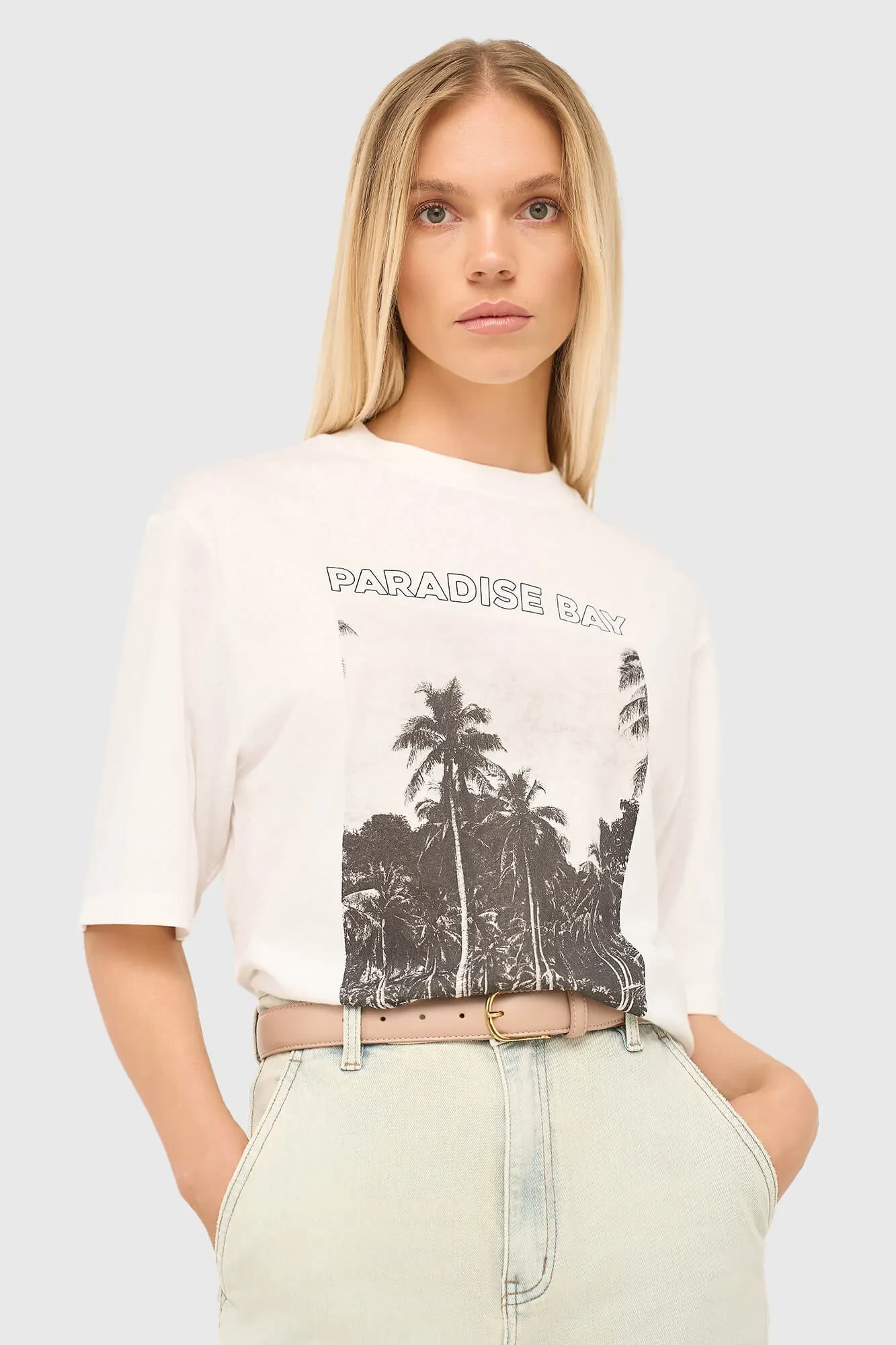 White Women's Cotton Shirt by Adam Paradise