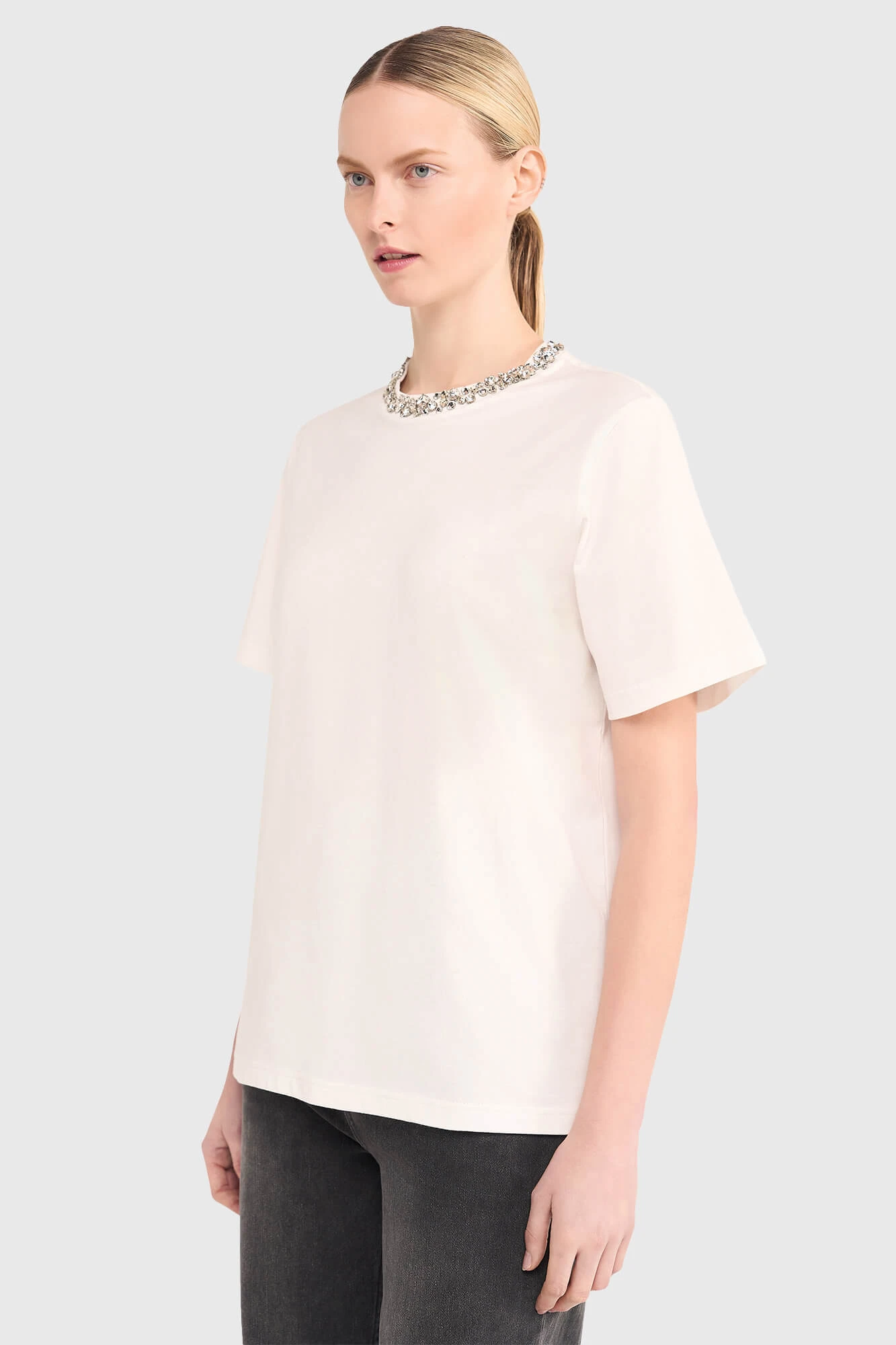 Shirt Dames Steentjes Rock Wit
