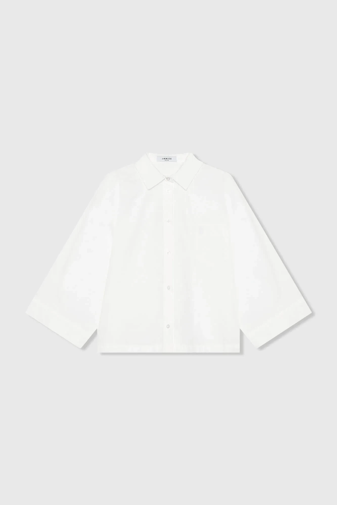 Weiße Baumwollbluse für Damen, Kimono-Schnitt, Carl