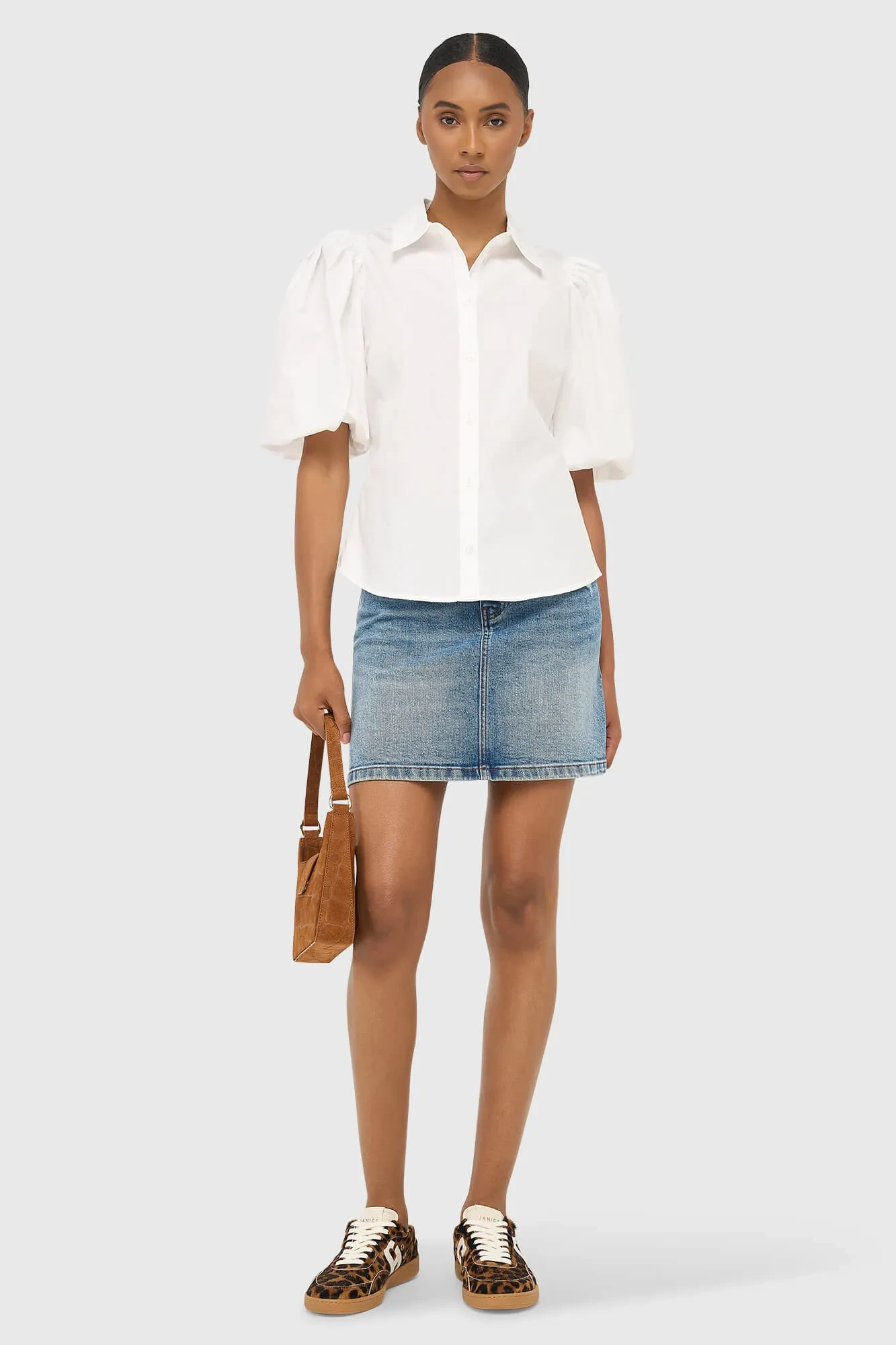 Weiße Baumwollbluse für Damen Lars Weiß