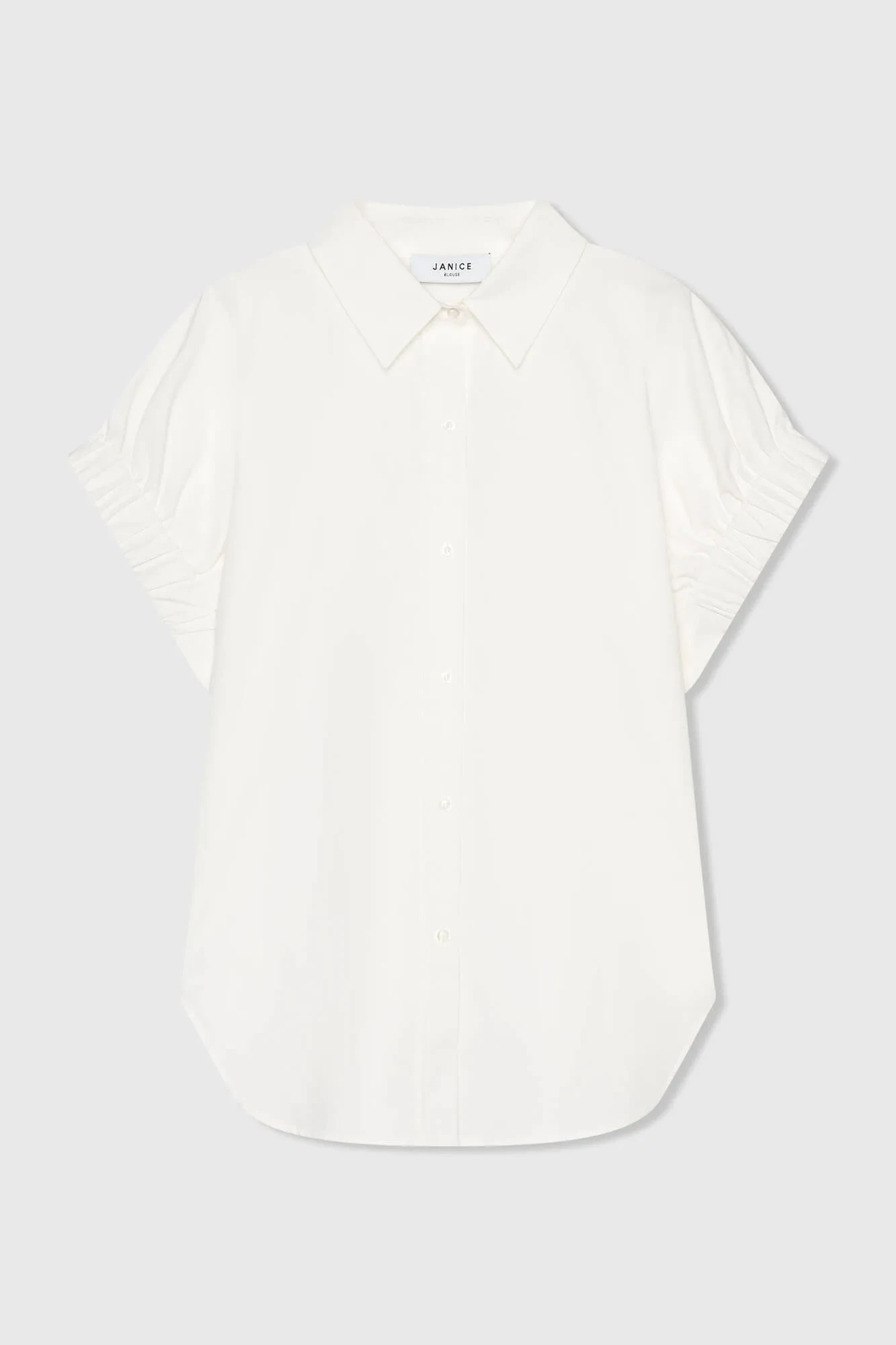 White Cotton Women's Short-Sleeve Blouse by Yaro