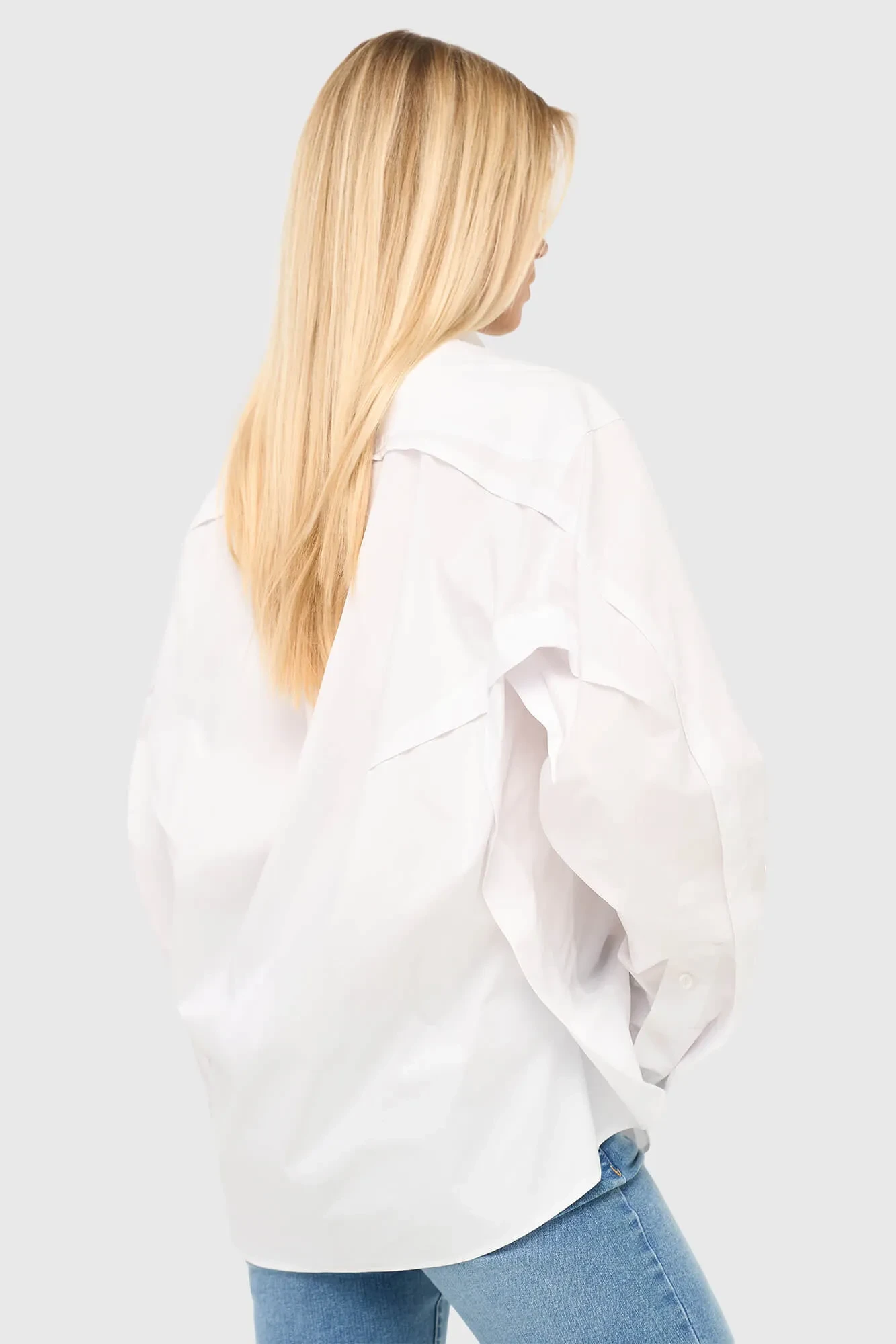 White Cotton Oversized Women's Blouse Phil