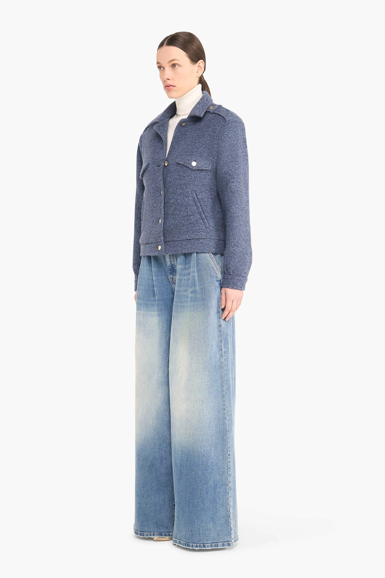 Wollen Dames Jas Kort Gregory Blauw