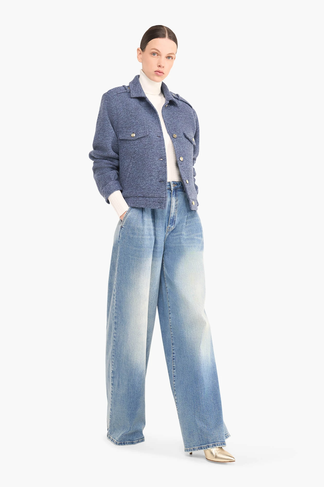 Wollen Dames Jas Kort Gregory Blauw