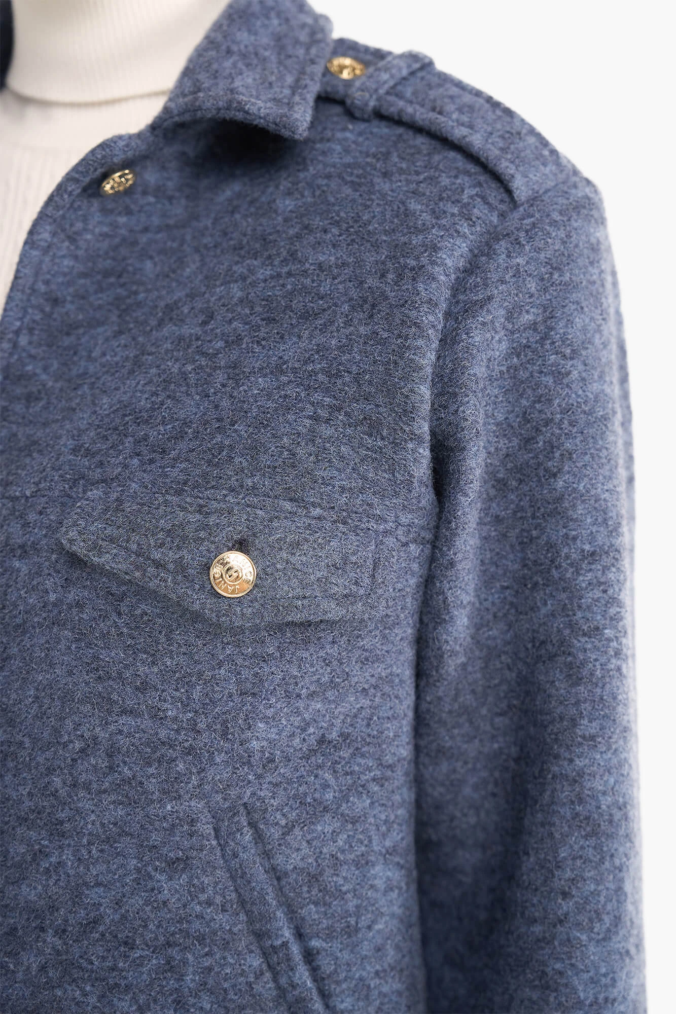 Wollen Dames Jas Kort Gregory Blauw