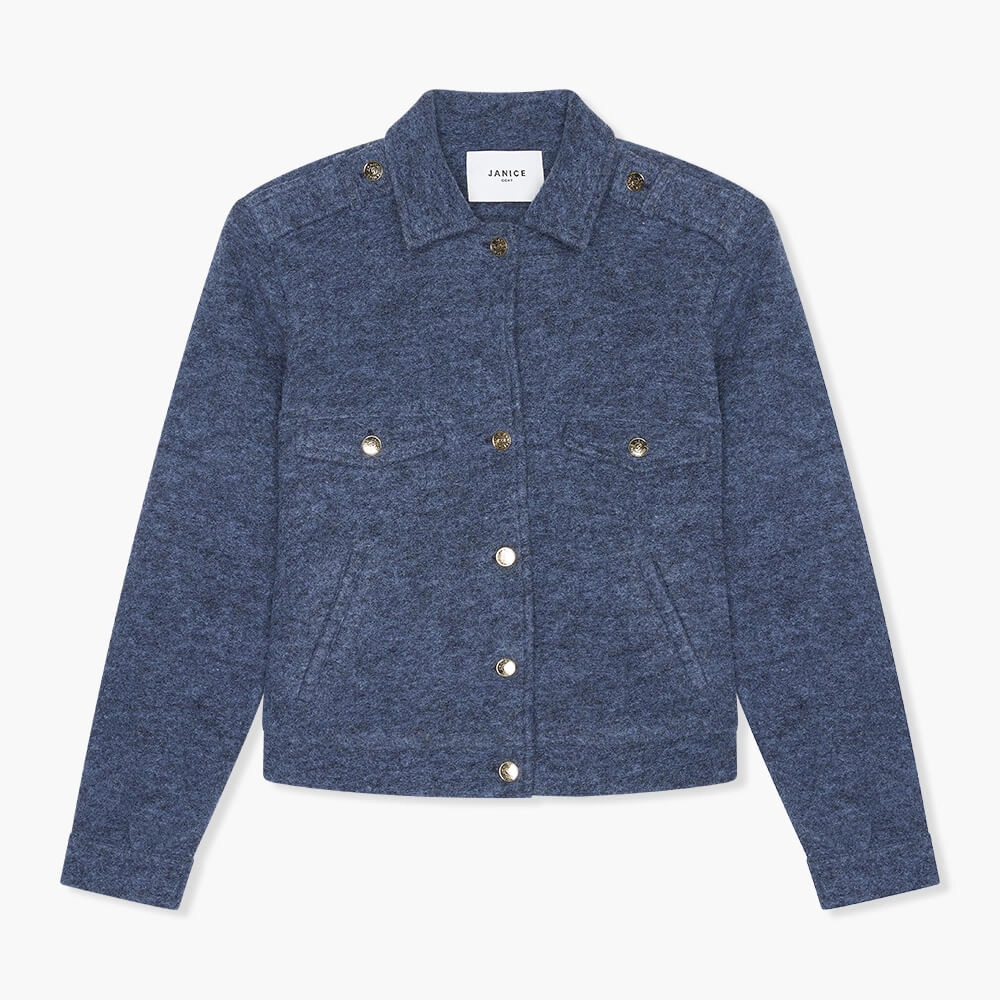 Wollen Dames Jas Kort Gregory Blauw