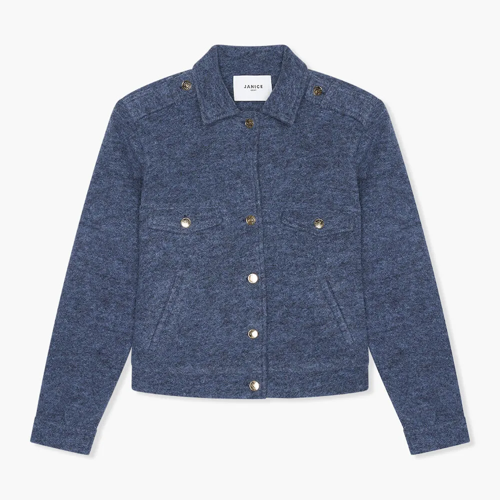 Wollen Dames Jas Kort Gregory Blauw