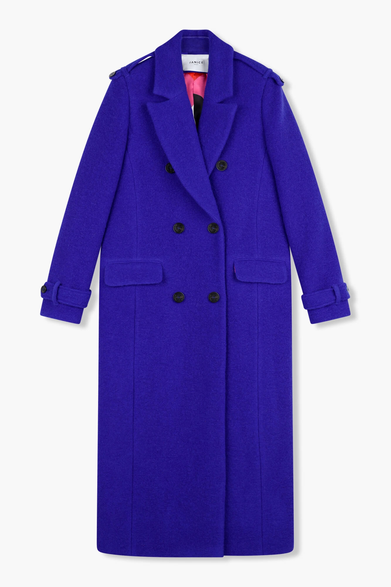 Wollen Lange Dames Jas Lennon Blauw