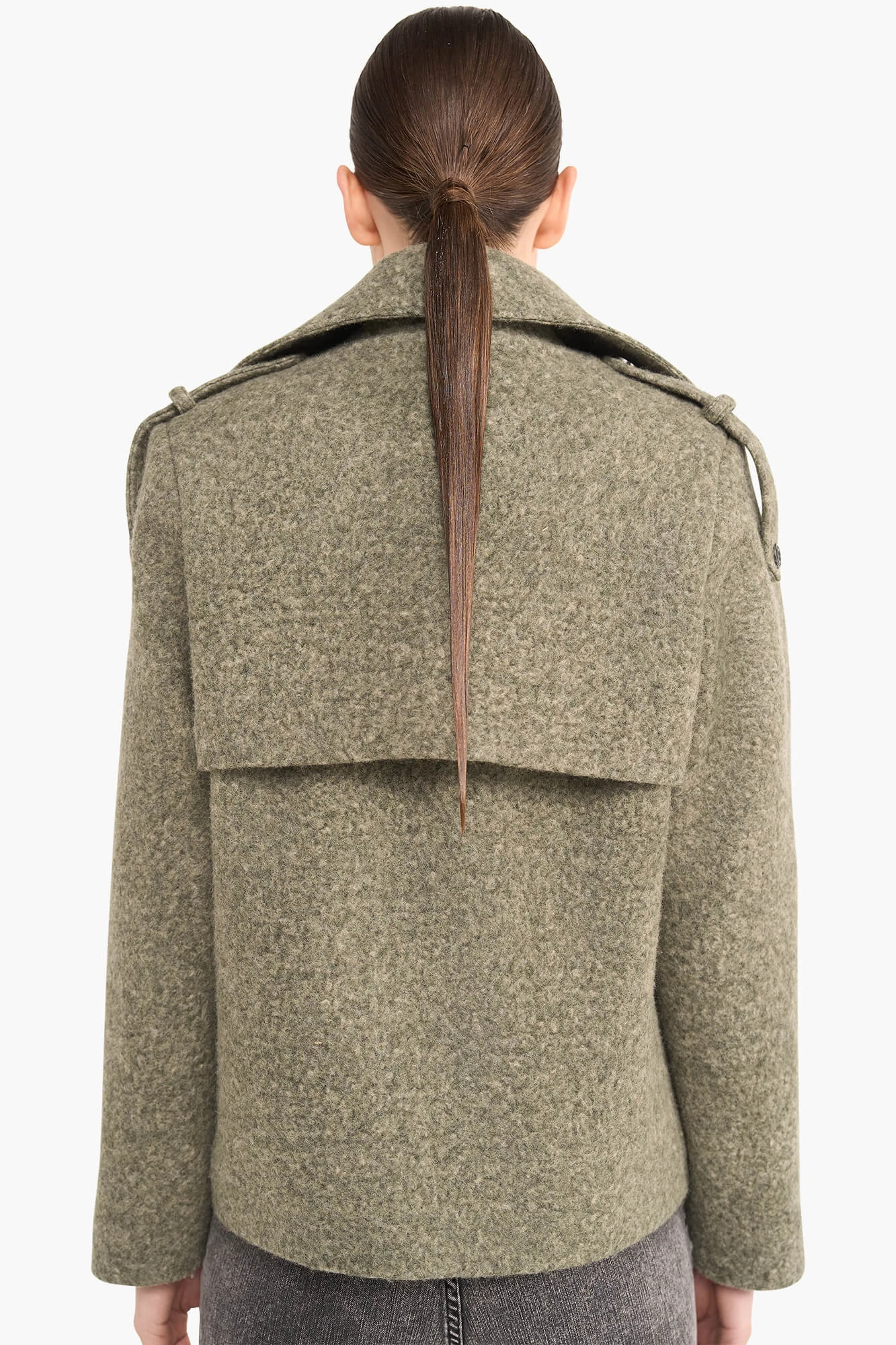 Wollen Jas Dames Kort Jean Groen