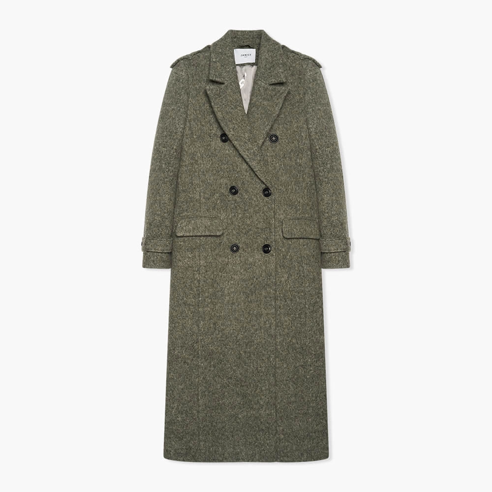 Wollen Lange Dames Jas Lennon Groen