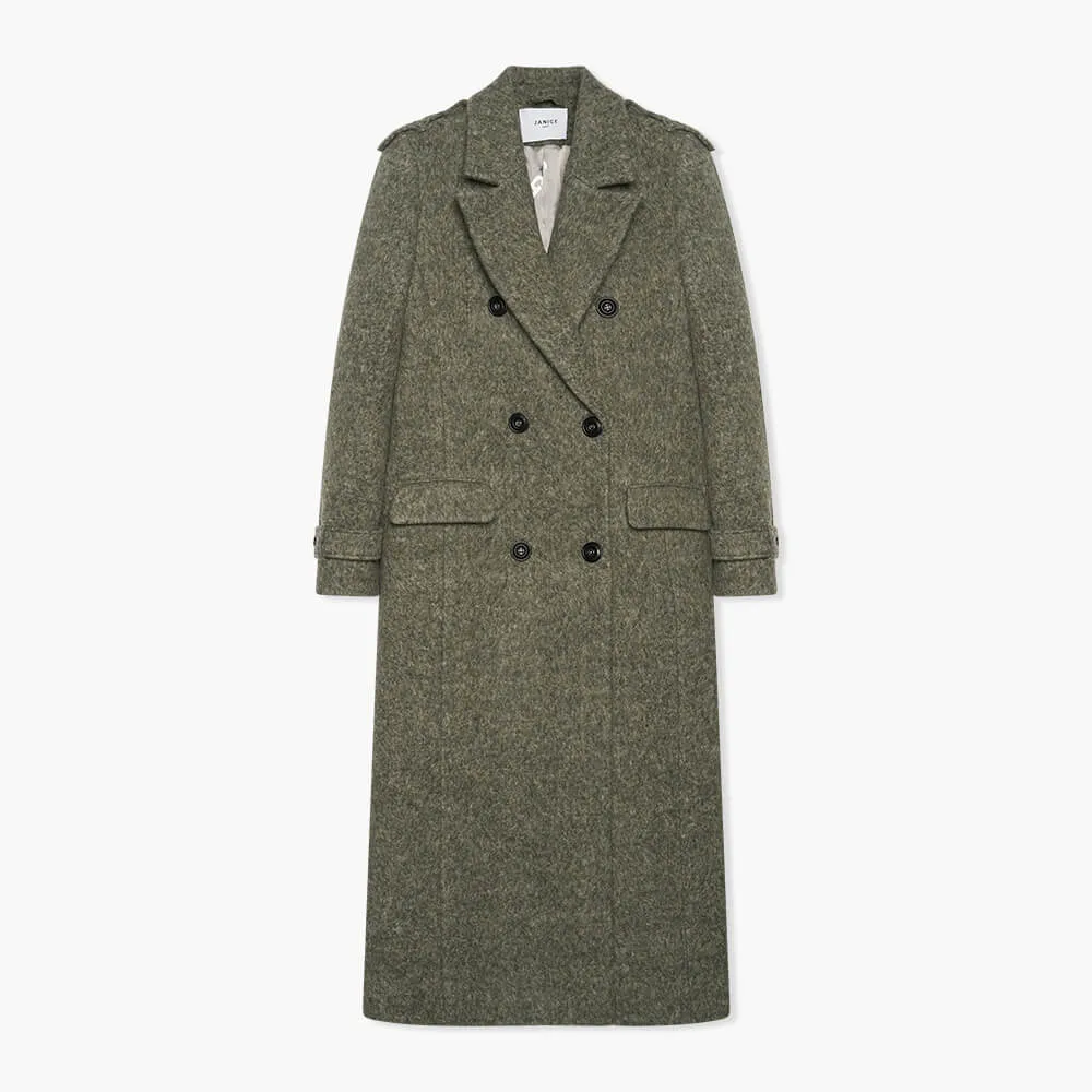 Wollen Lange Dames Jas Lennon Groen