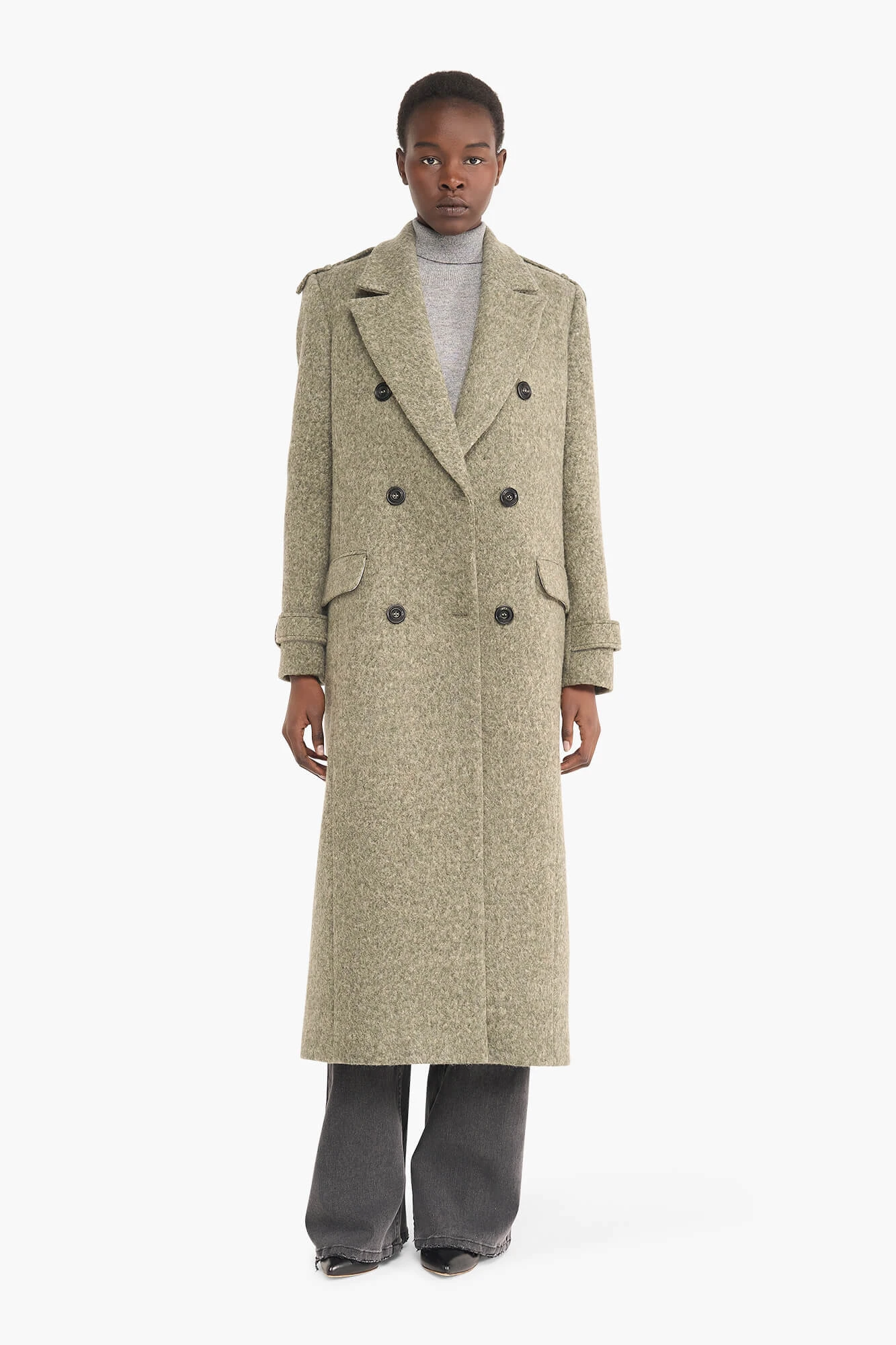 Wollen Lange Dames Jas Lennon Groen