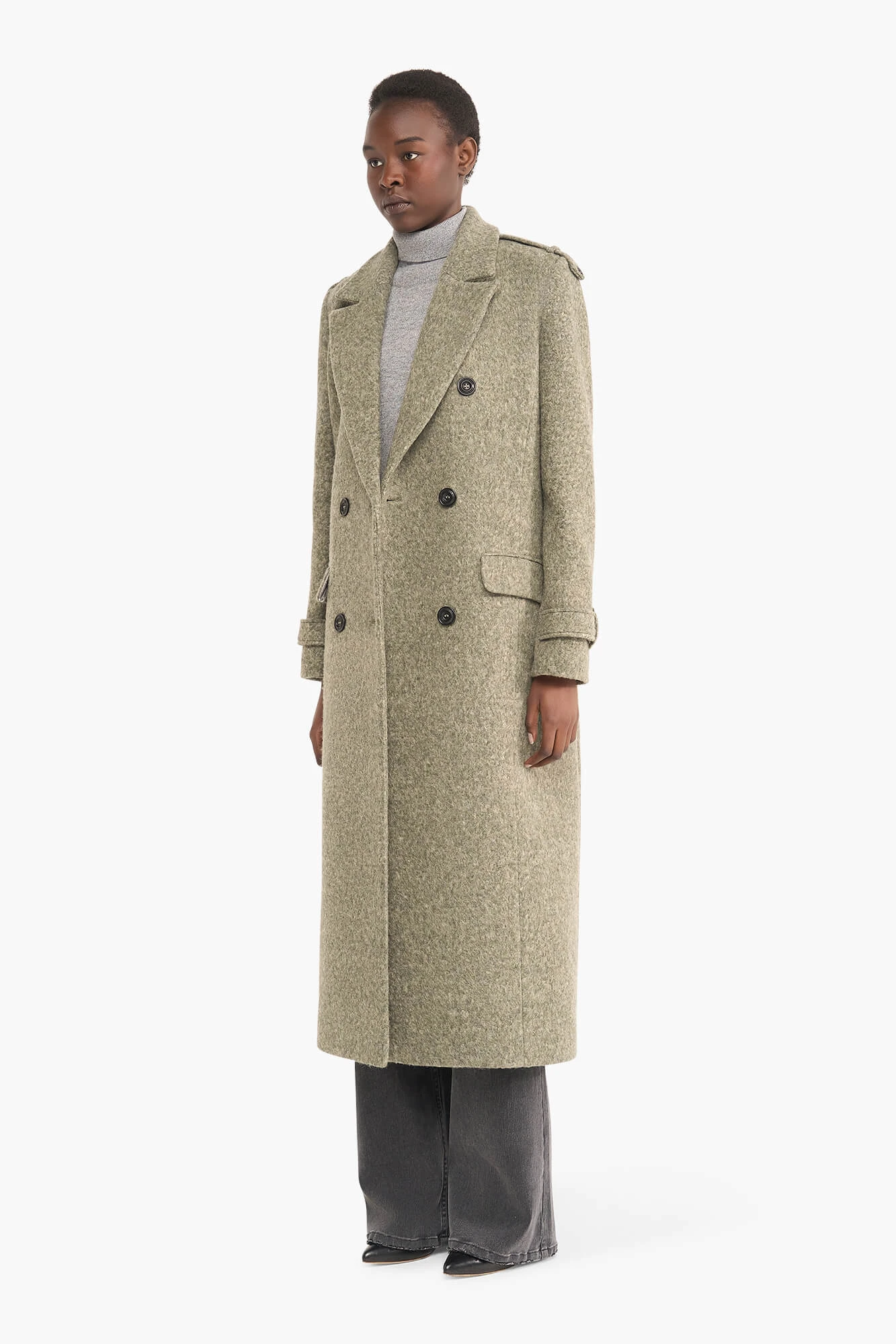 Wollen Lange Dames Jas Lennon Groen