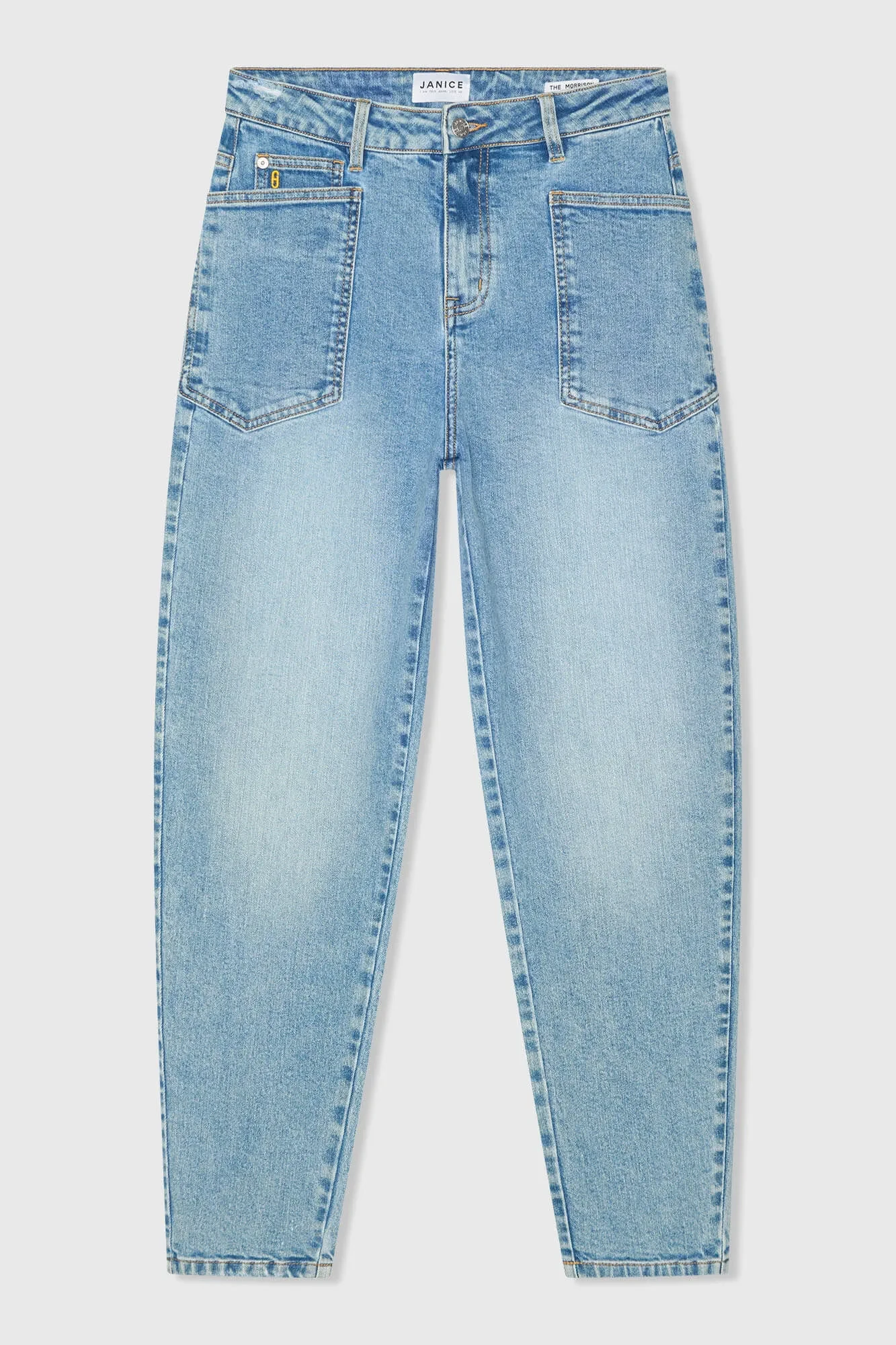 Worker Jeans Damen Barrel Fit Stretch Mid Rise Morrison Blau 786