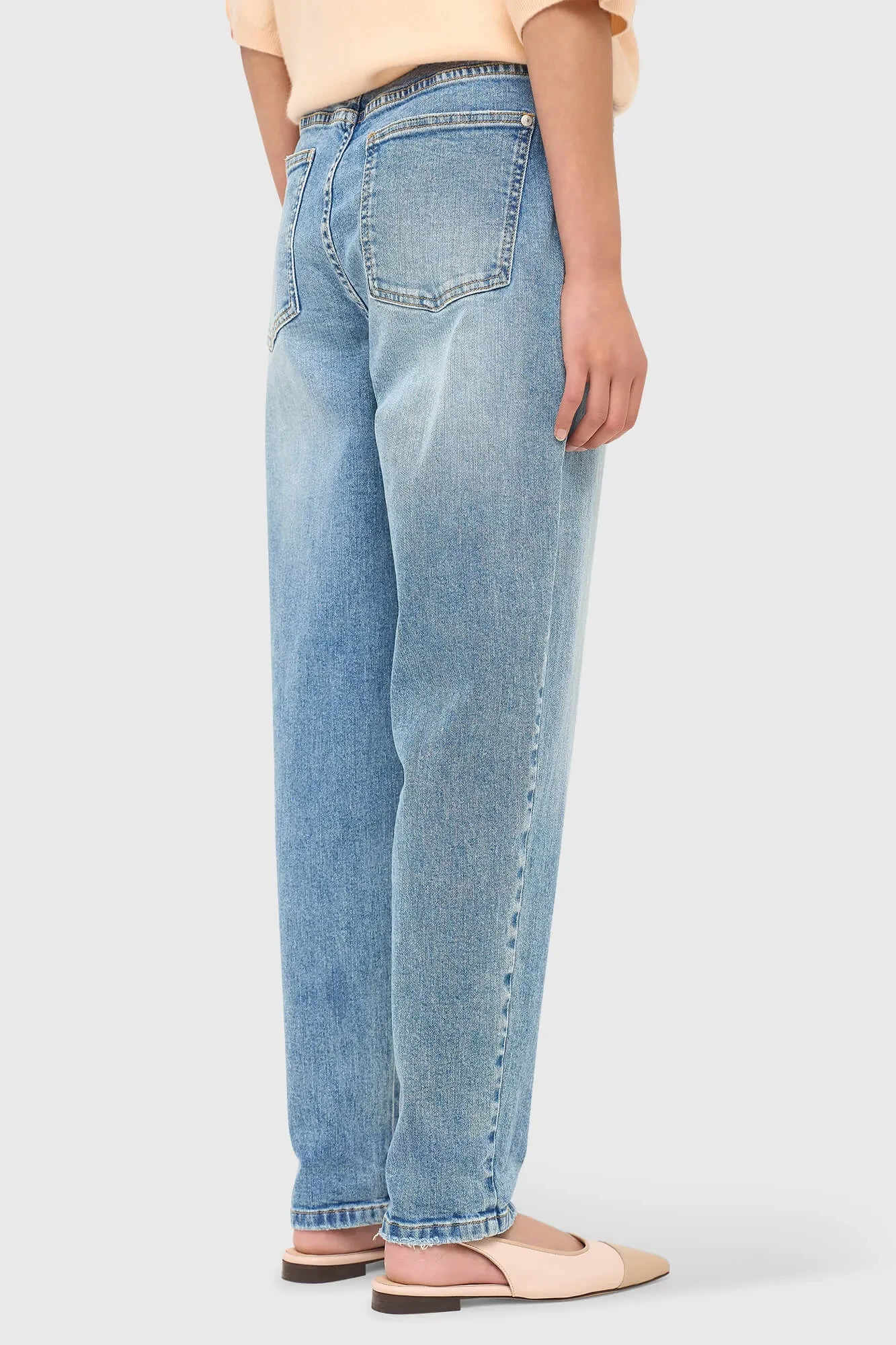Worker Jeans Damen Barrel Fit Stretch Mid Rise Morrison Blau 786
