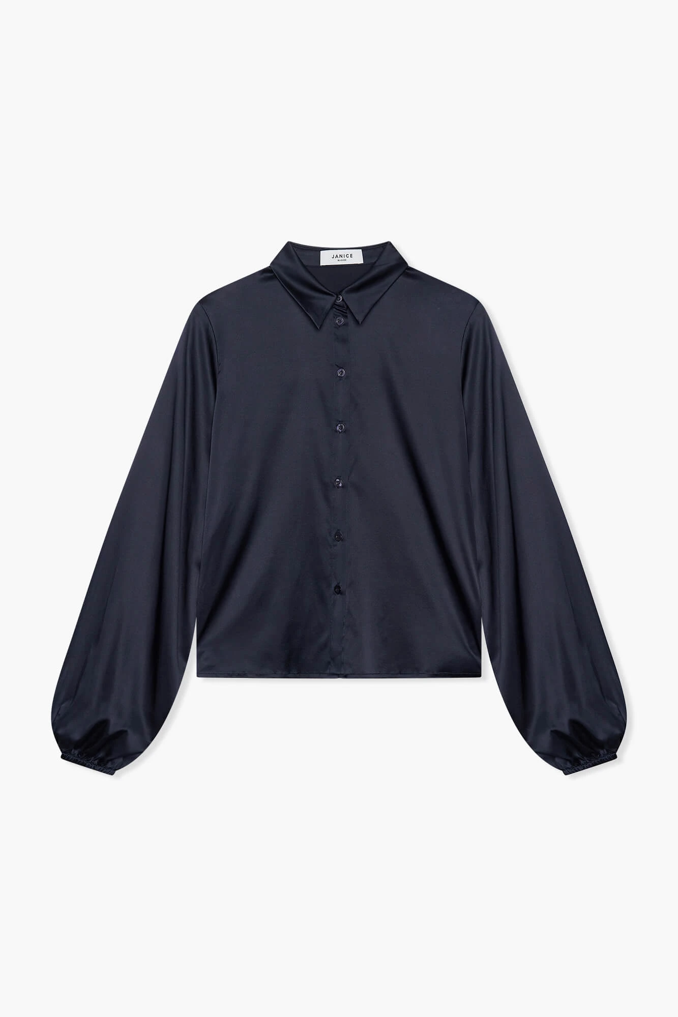 Zijden Blouse Dames Stretch Abe Donker Blauw
