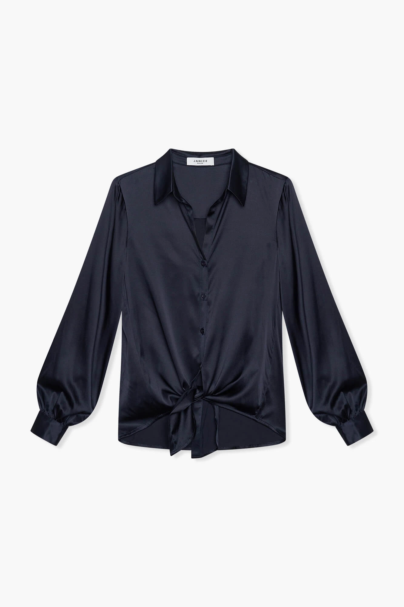 Zijden Blouse Dames Stretch Bobby Donker Blauw