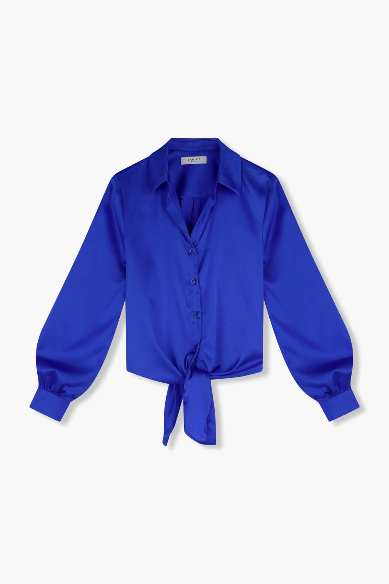 Zijden Blouse Dames Stretch Bobby Donker Blauw