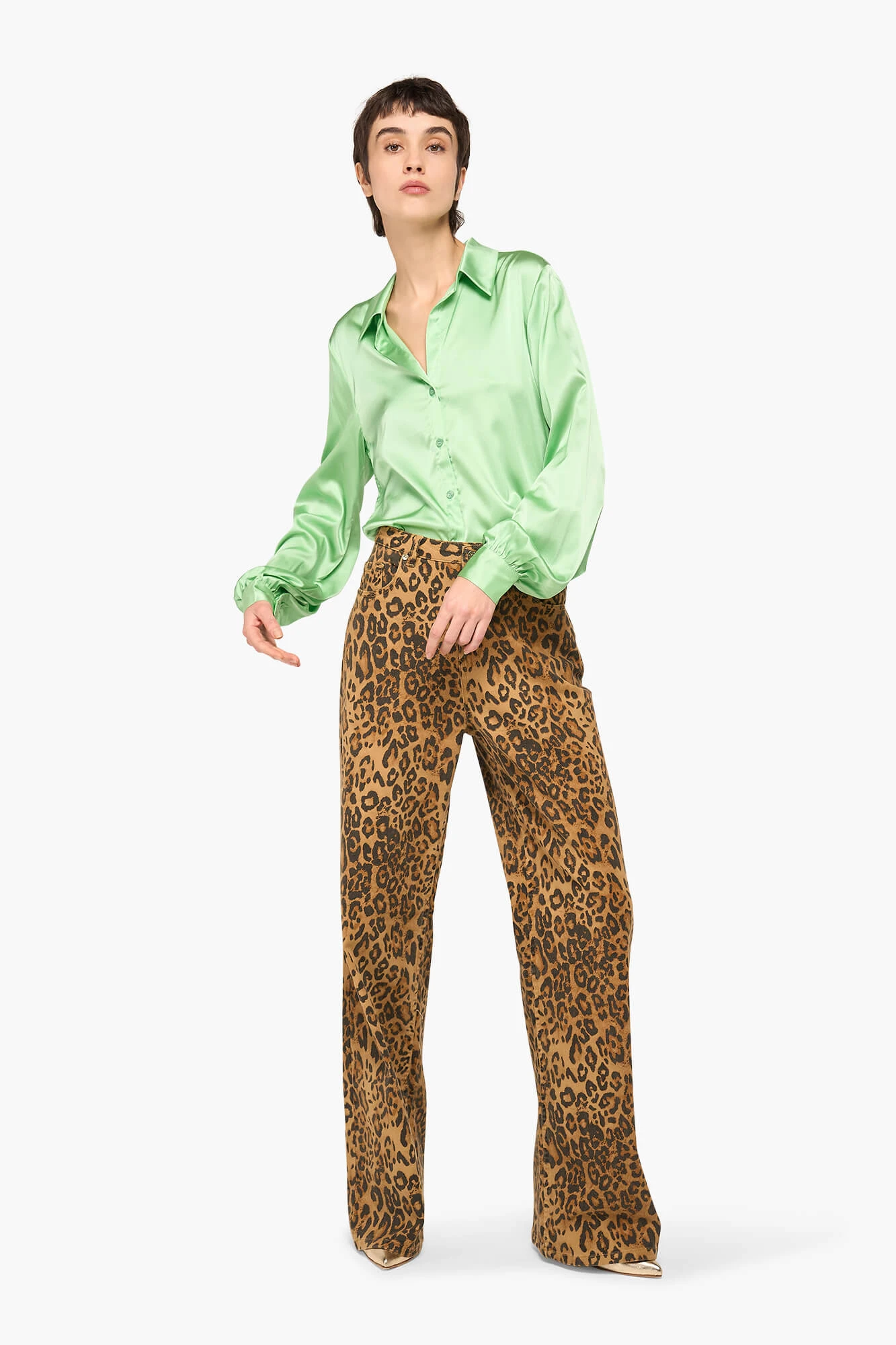 Zijden Blouse Dames Bobby Groen