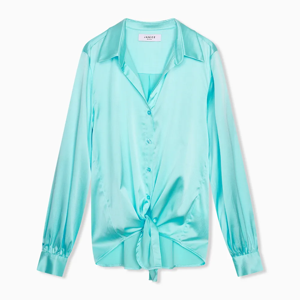 Zijden Blouse Dames Bobby Baby Blauw