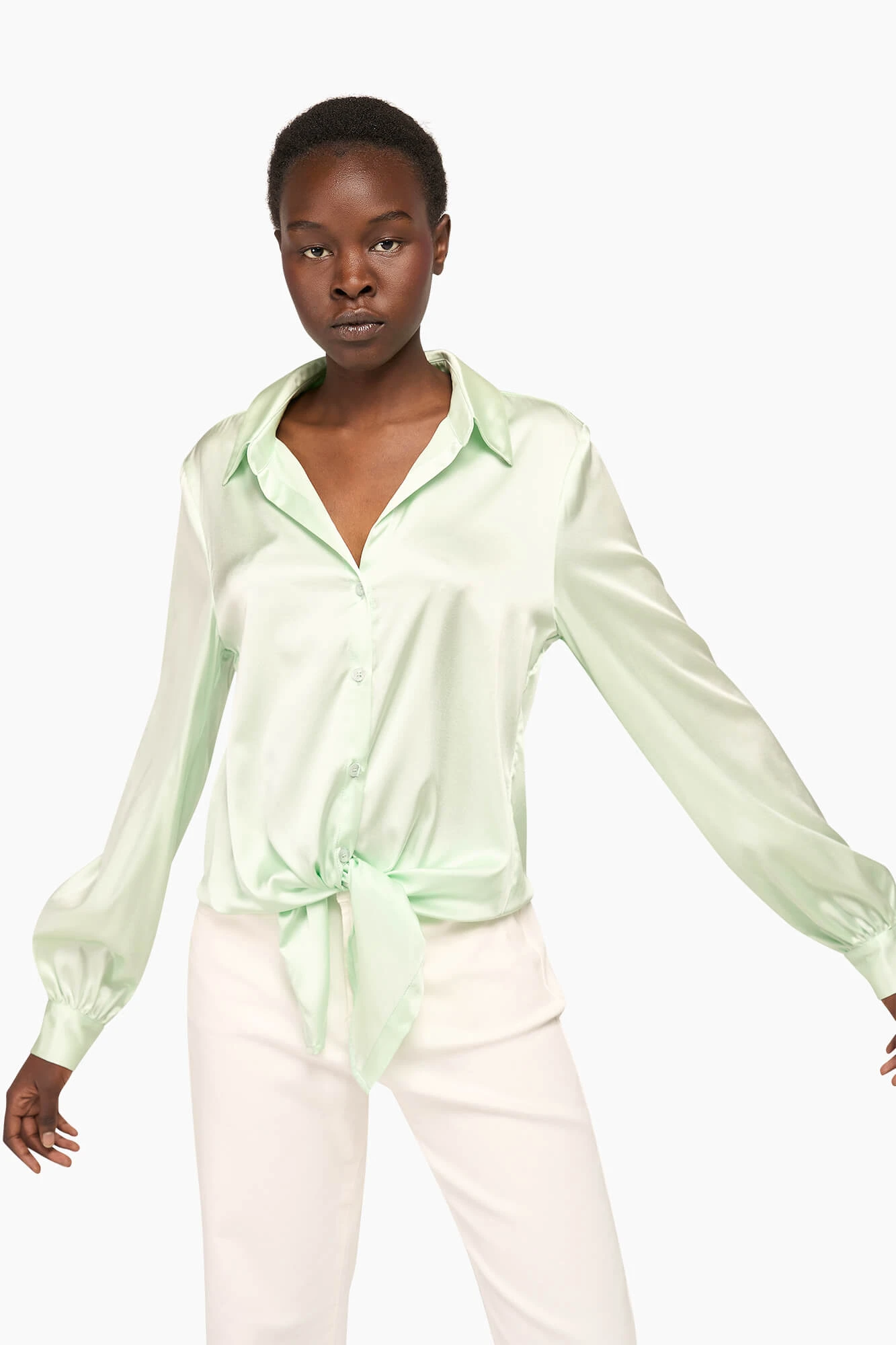 Zijden Blouse Dames Bobby Mint