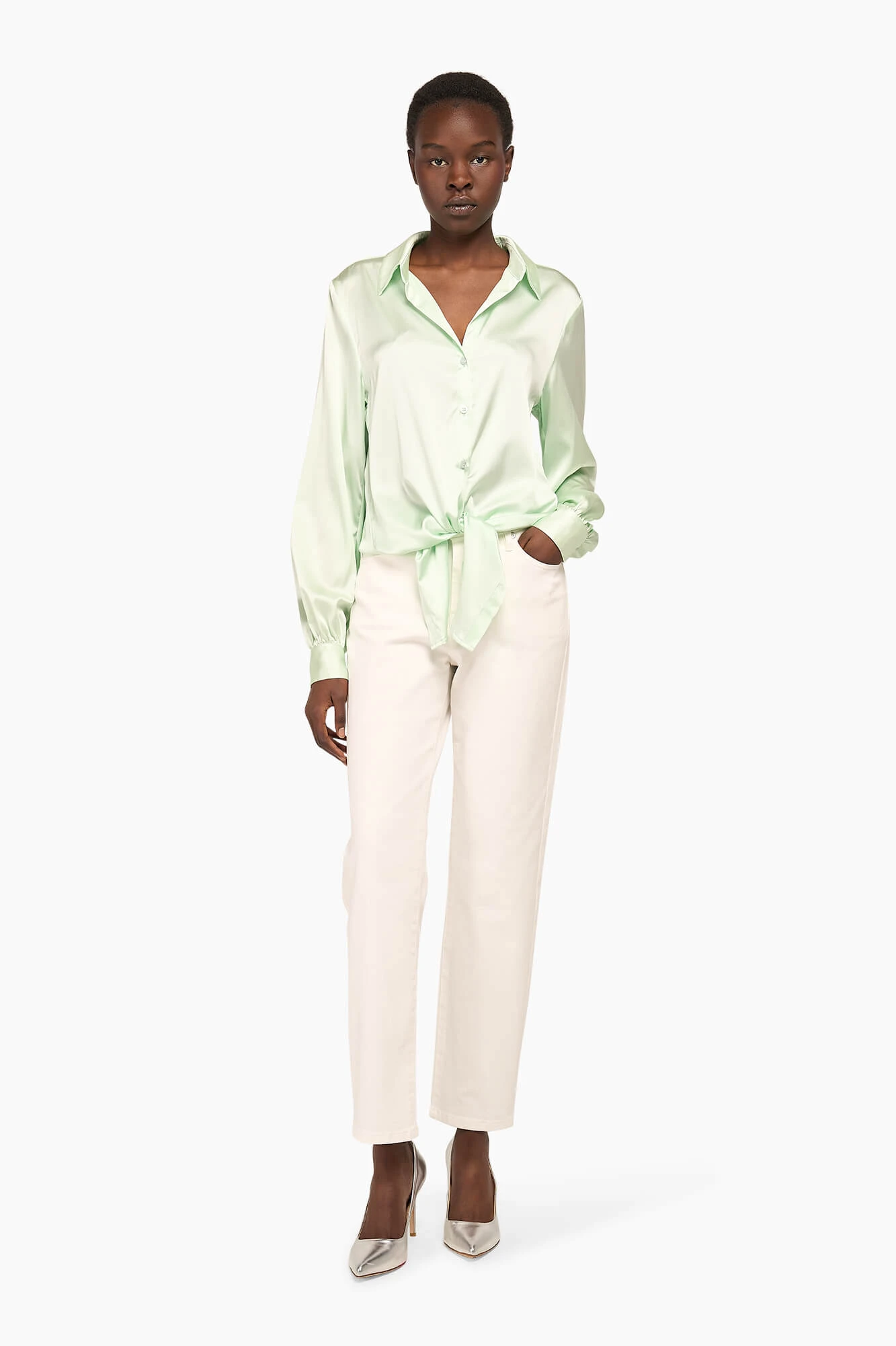 Seidenbluse für Damen Bobby Mint