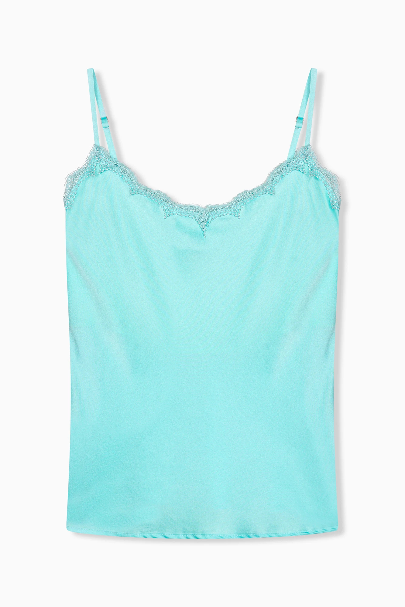 Zijden Top Dames Kant River Blauw