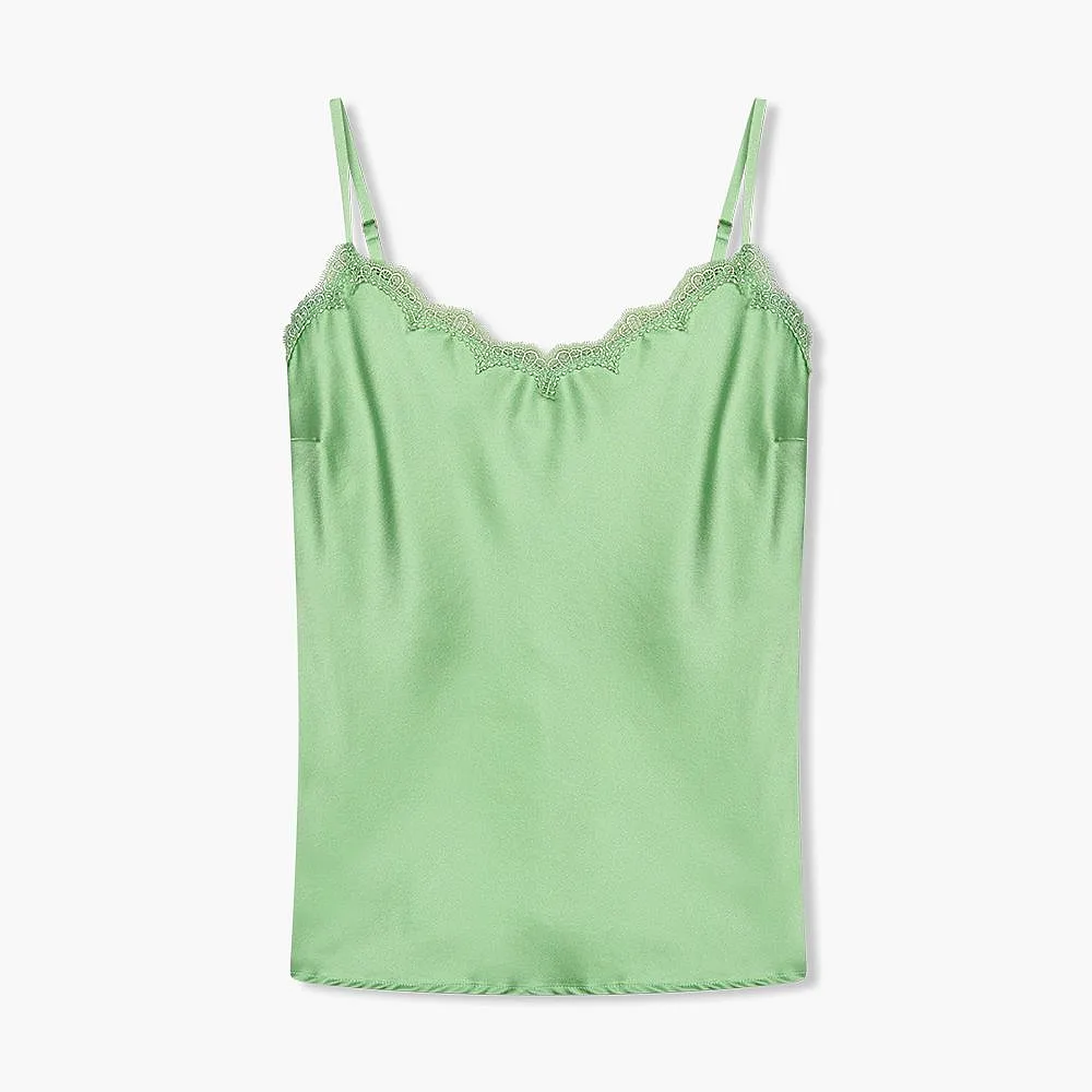 Zijden Top Dames Kant River Groen