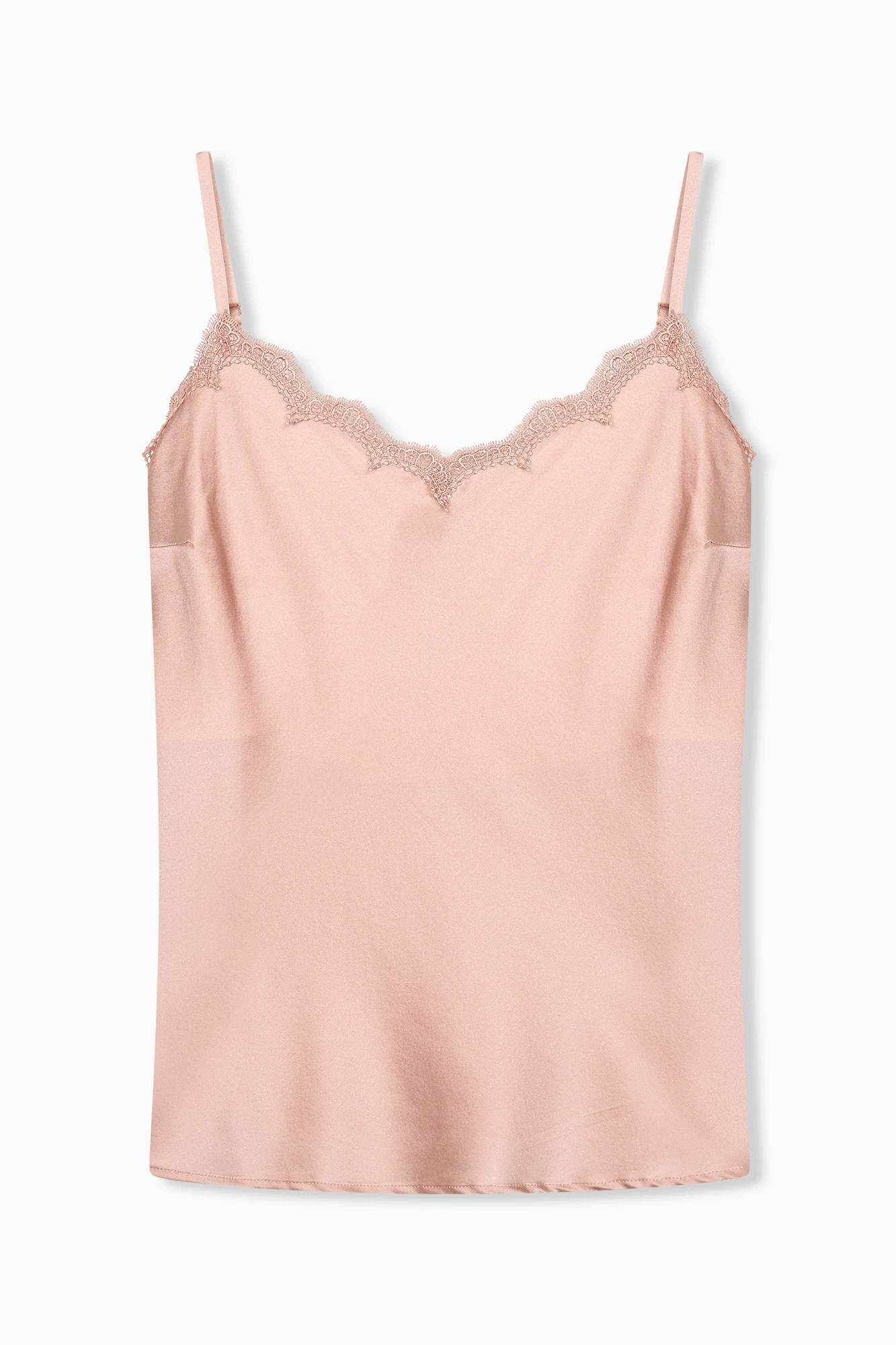 Zijden Top Dames Kant River Roze