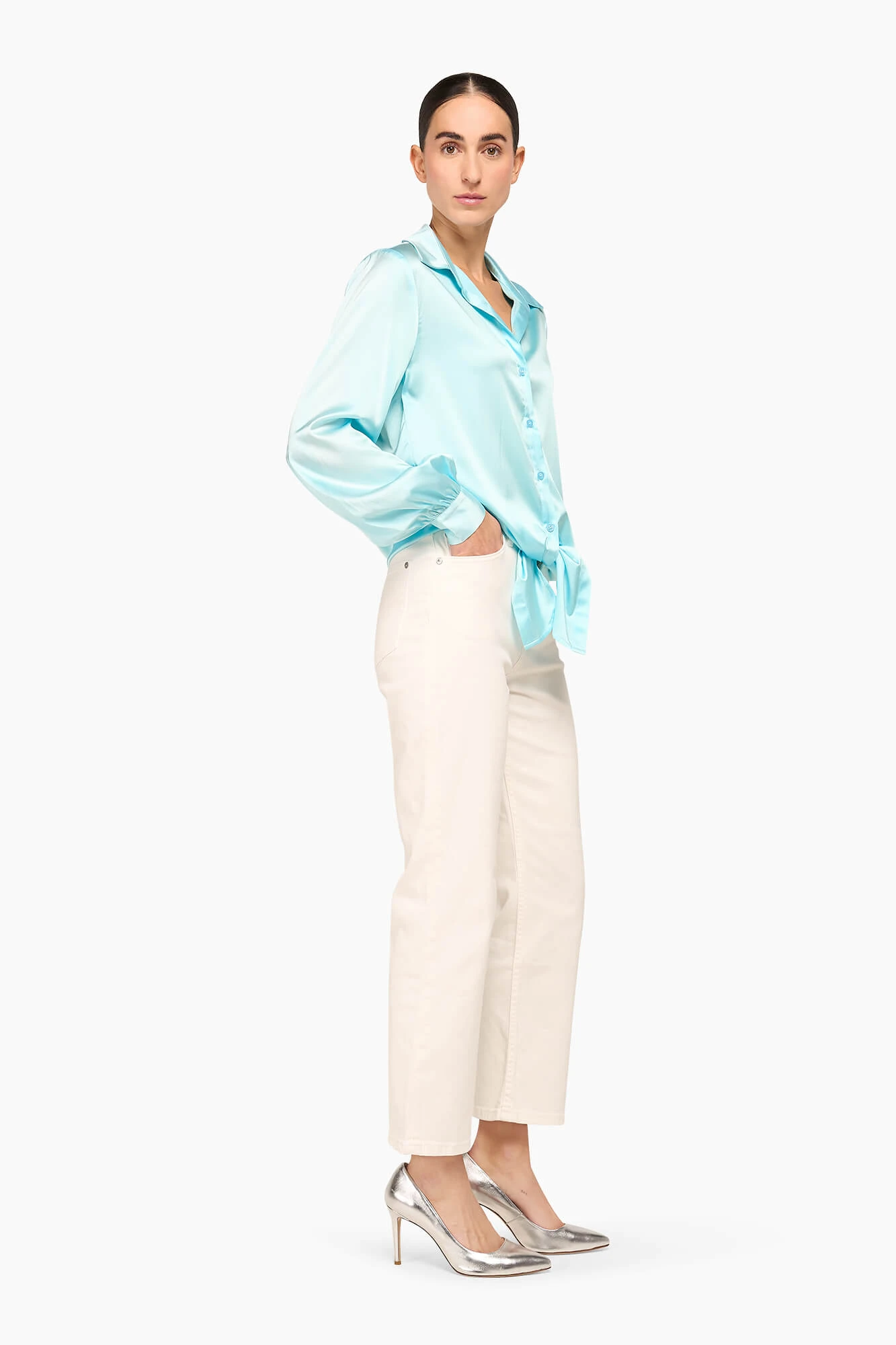 Zijden Blouse Dames Bobby Baby Blauw