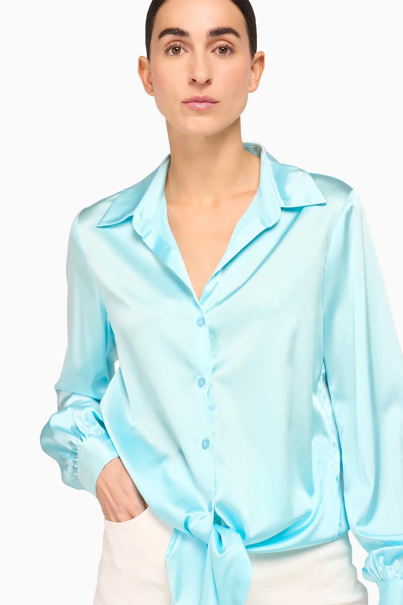 Zijden Blouse Dames Bobby Baby Blauw