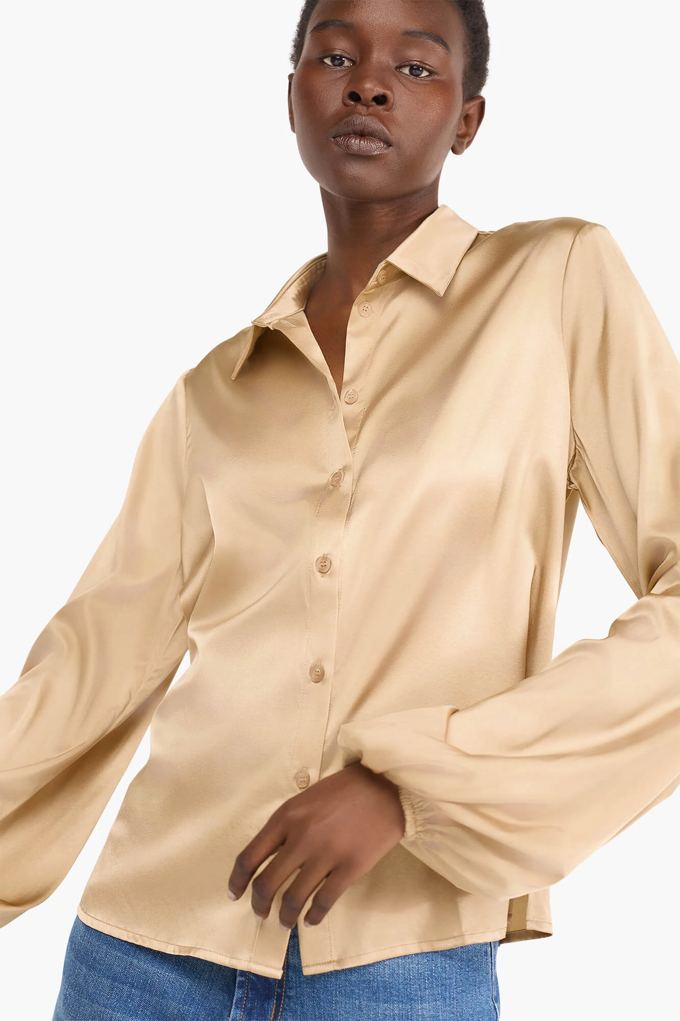 Zijden Blouse Dames Stretch Abe Goud