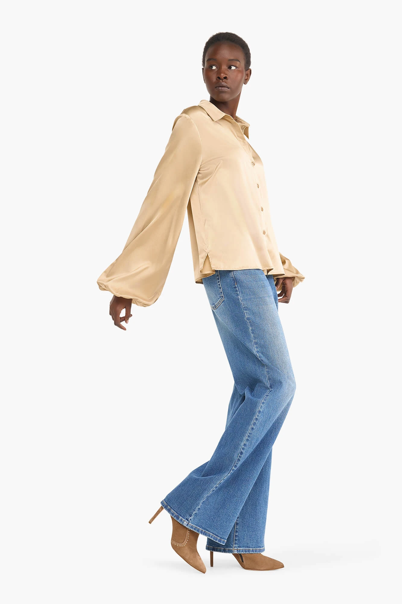 Zijden Blouse Dames Stretch Abe Goud