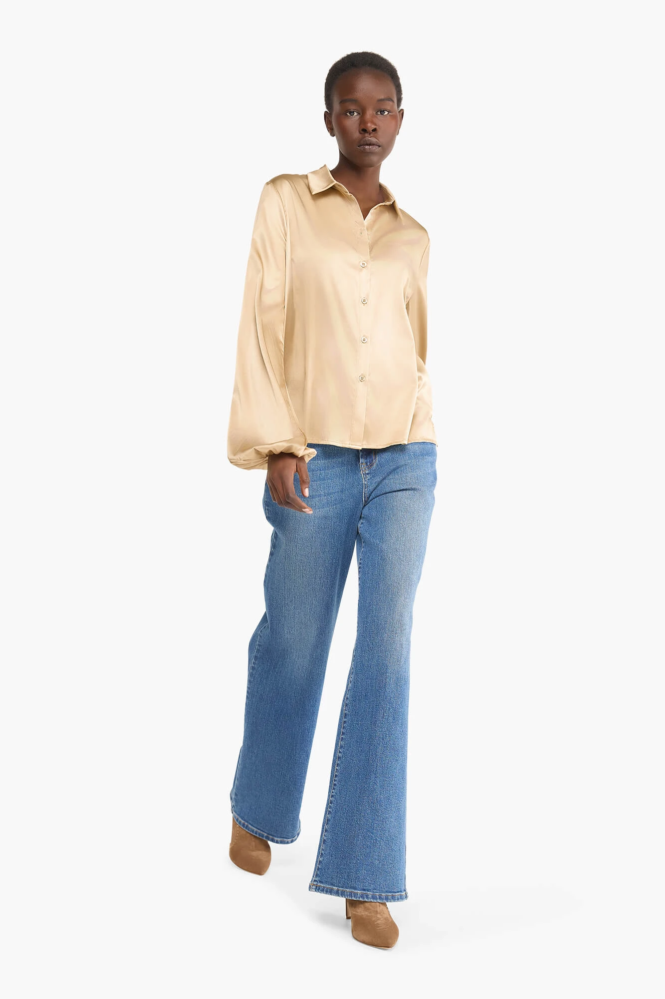 Zijden Blouse Dames Stretch Abe Goud