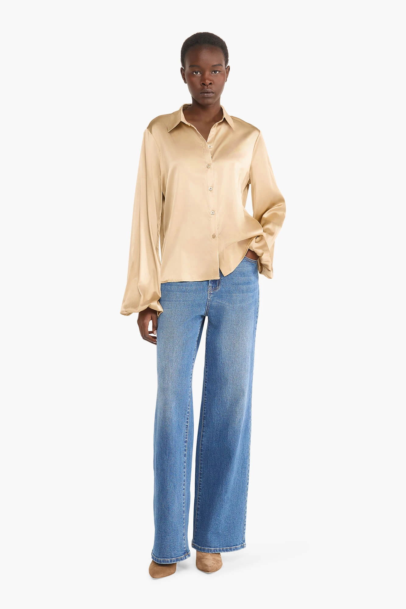 Zijden Blouse Dames Stretch Abe Goud