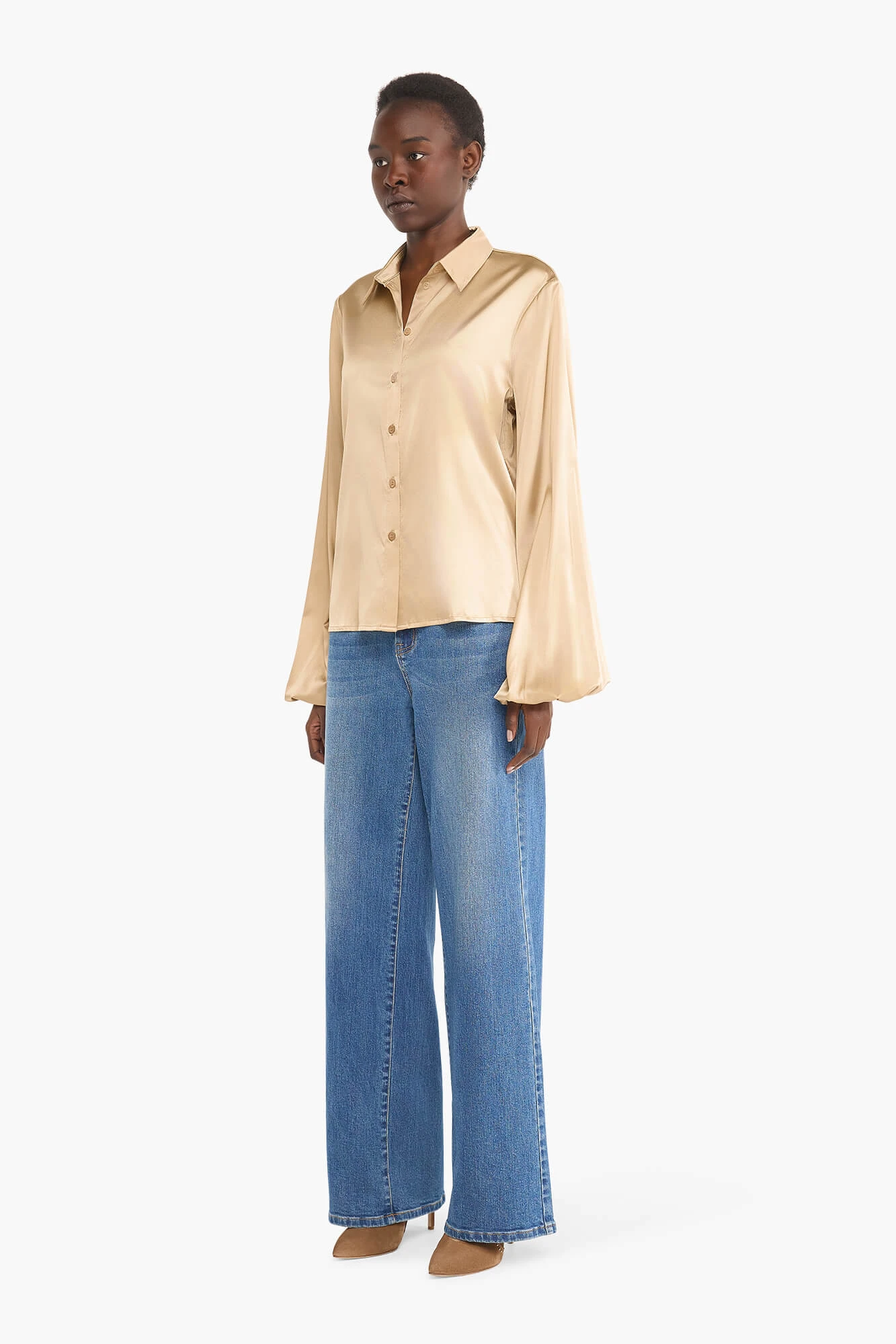 Zijden Blouse Dames Stretch Abe Goud