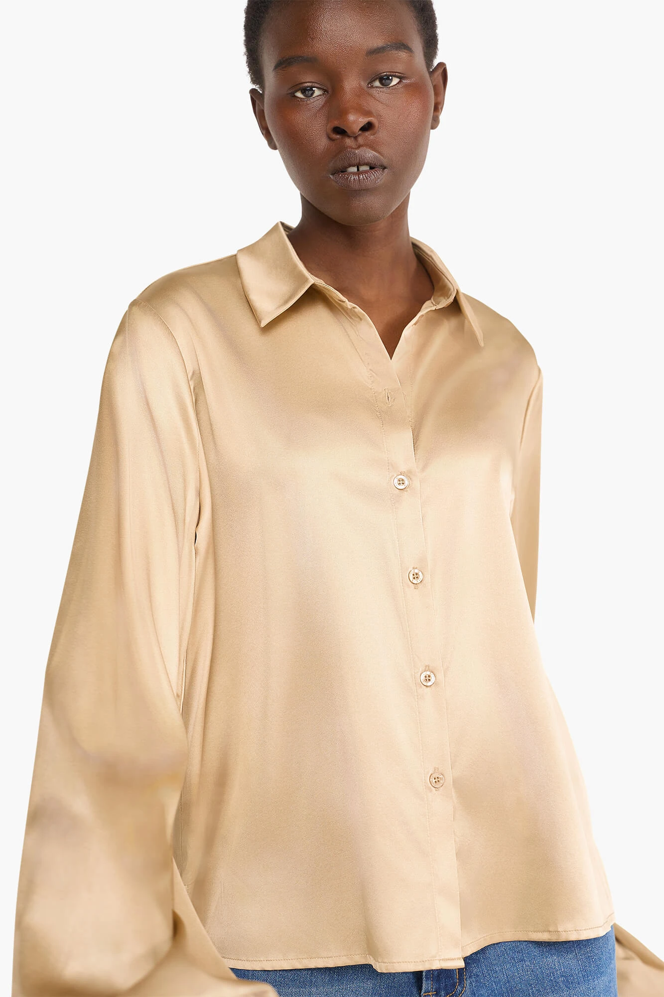 Zijden Blouse Dames Stretch Abe Goud
