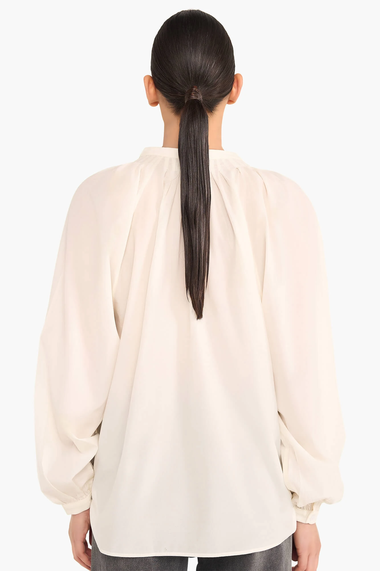 Seidenbluse für Damen „Landon“ in Off-White