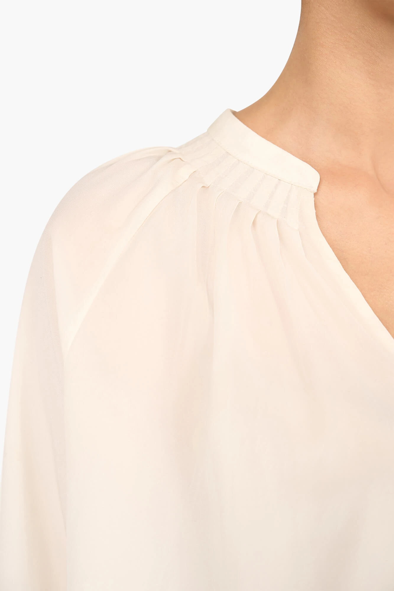 Seidenbluse für Damen „Landon“ in Off-White