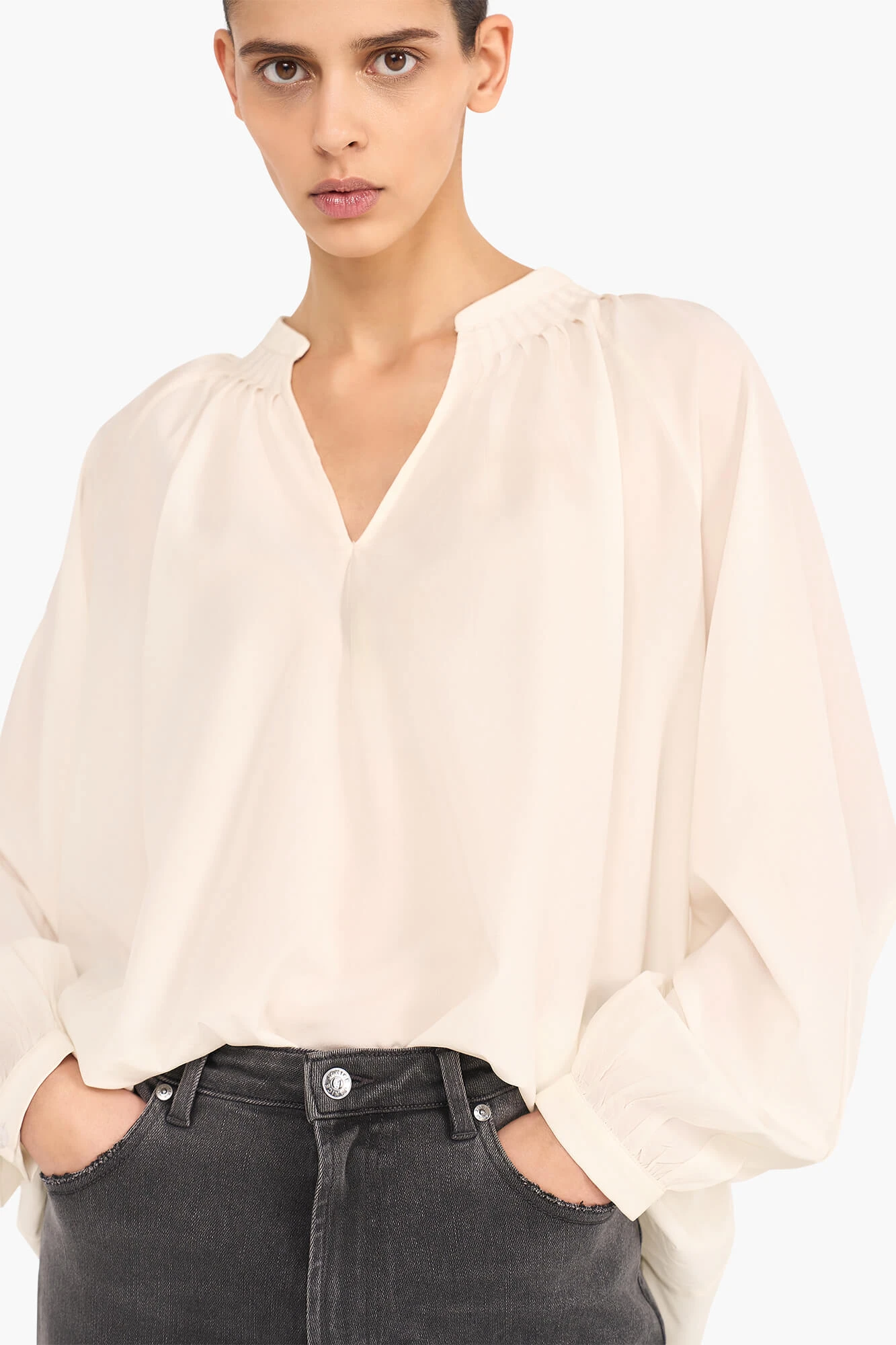 Zijden Dames Blouse Landon Off White