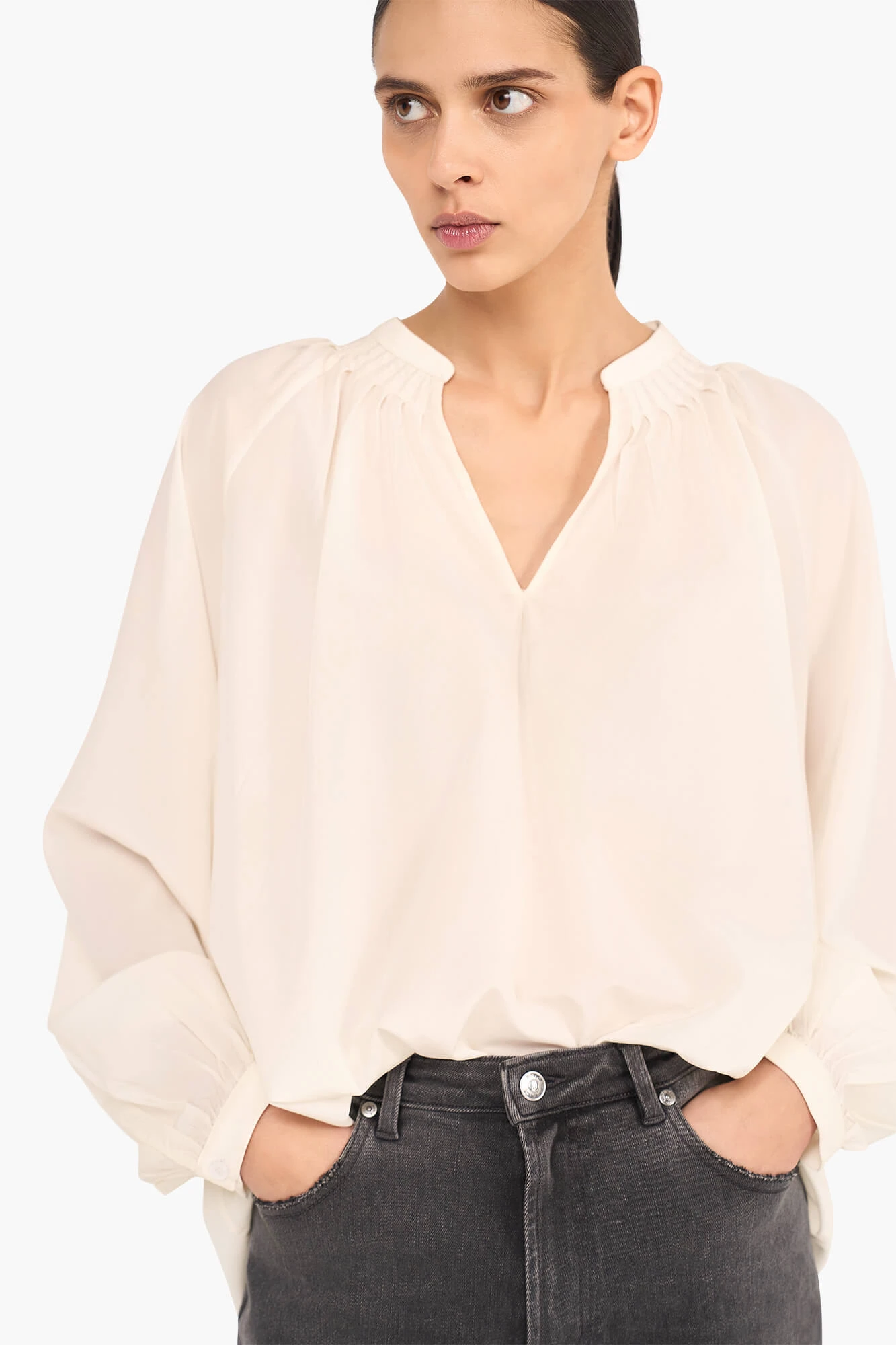 Zijden Dames Blouse Landon Off White