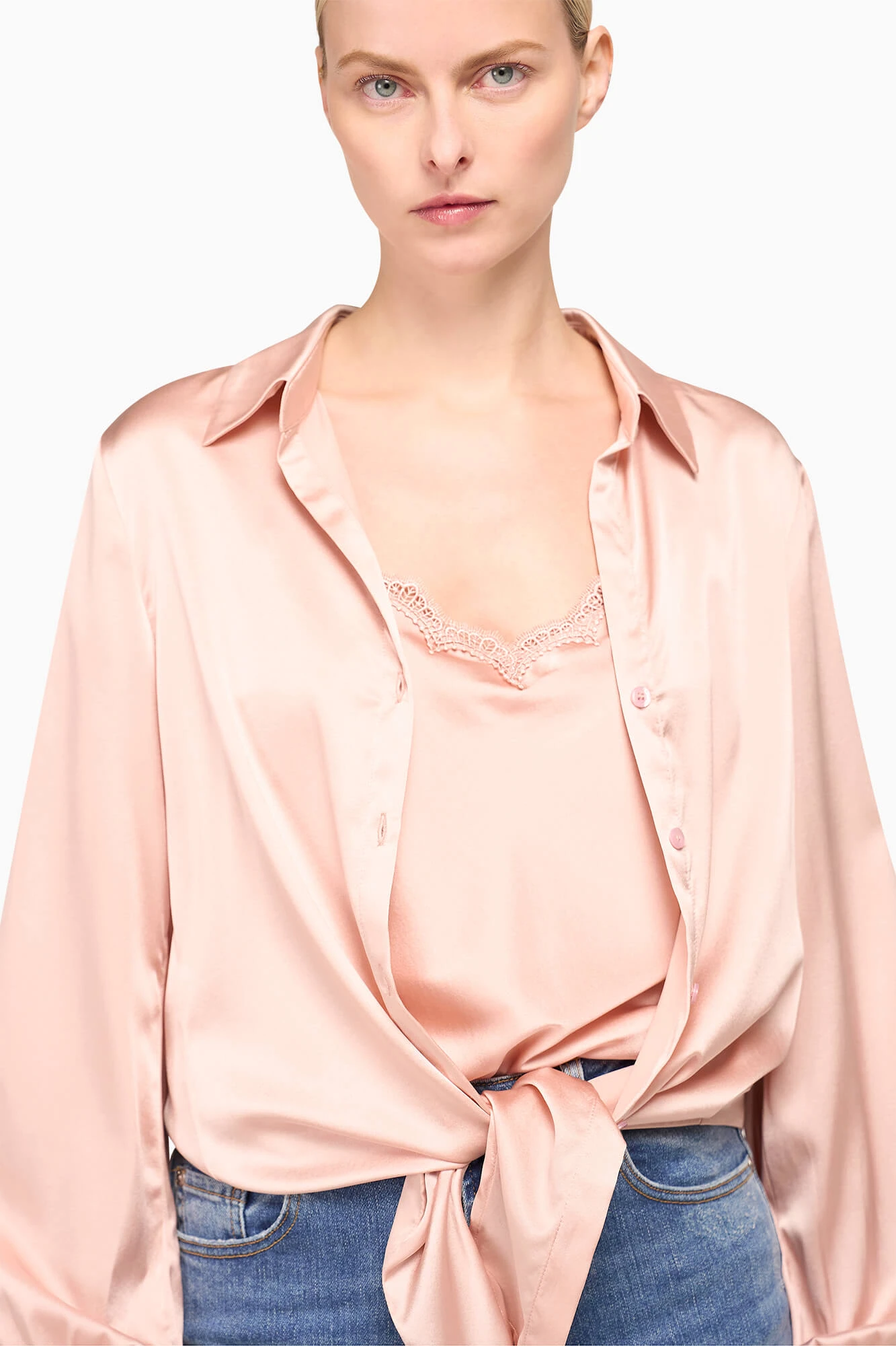 Zijden Blouse Dames Bobby Roze