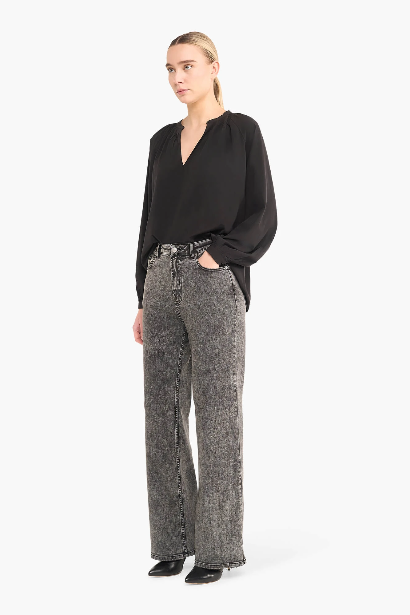 Zijden Dames Blouse Landon Zwart