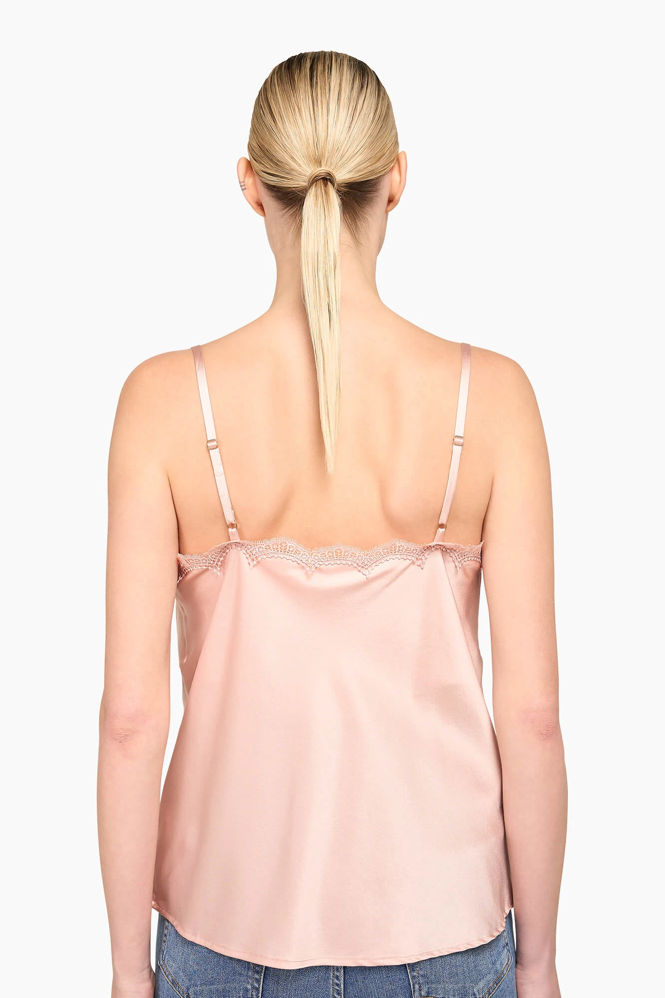 Zijden Top Dames Kant River Roze