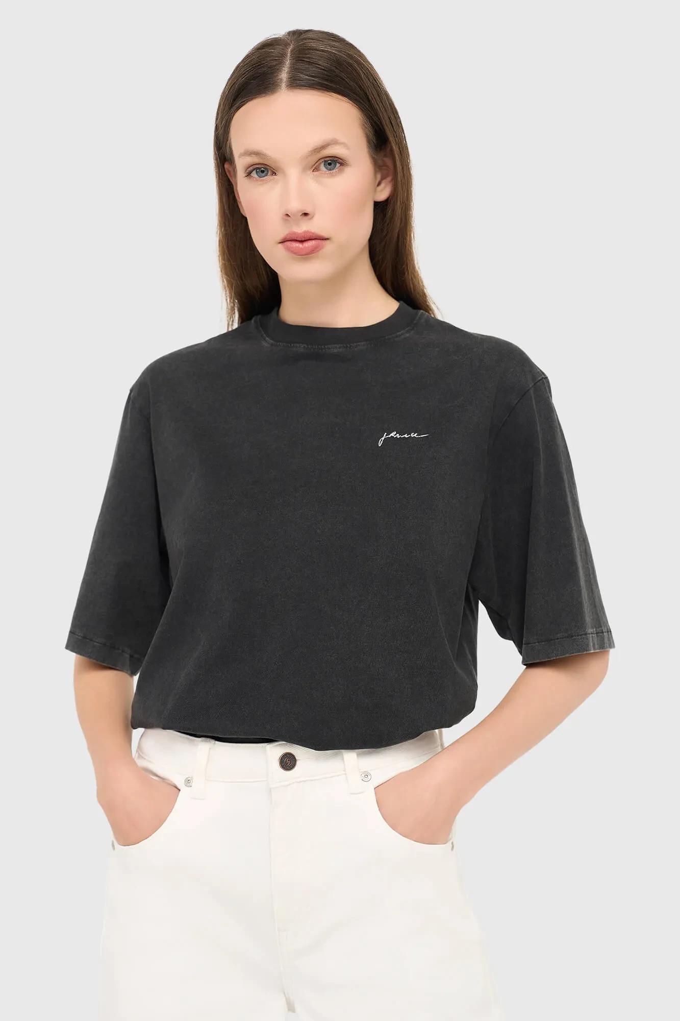 Schwarzes Damen-Shirt aus Baumwolle mit Schlangenprint – Adam